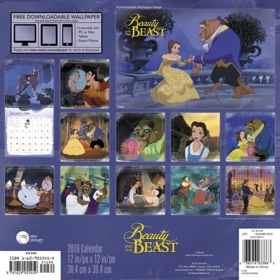 Beauty And The Beast Wall Calendar 2016 Inside The Magic Beauty And The Beast Wall Calendar 2016 Inside The Magic