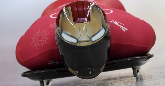 South Korean Skeleton racer shows off a marvelous Iron Man-inspired helmet