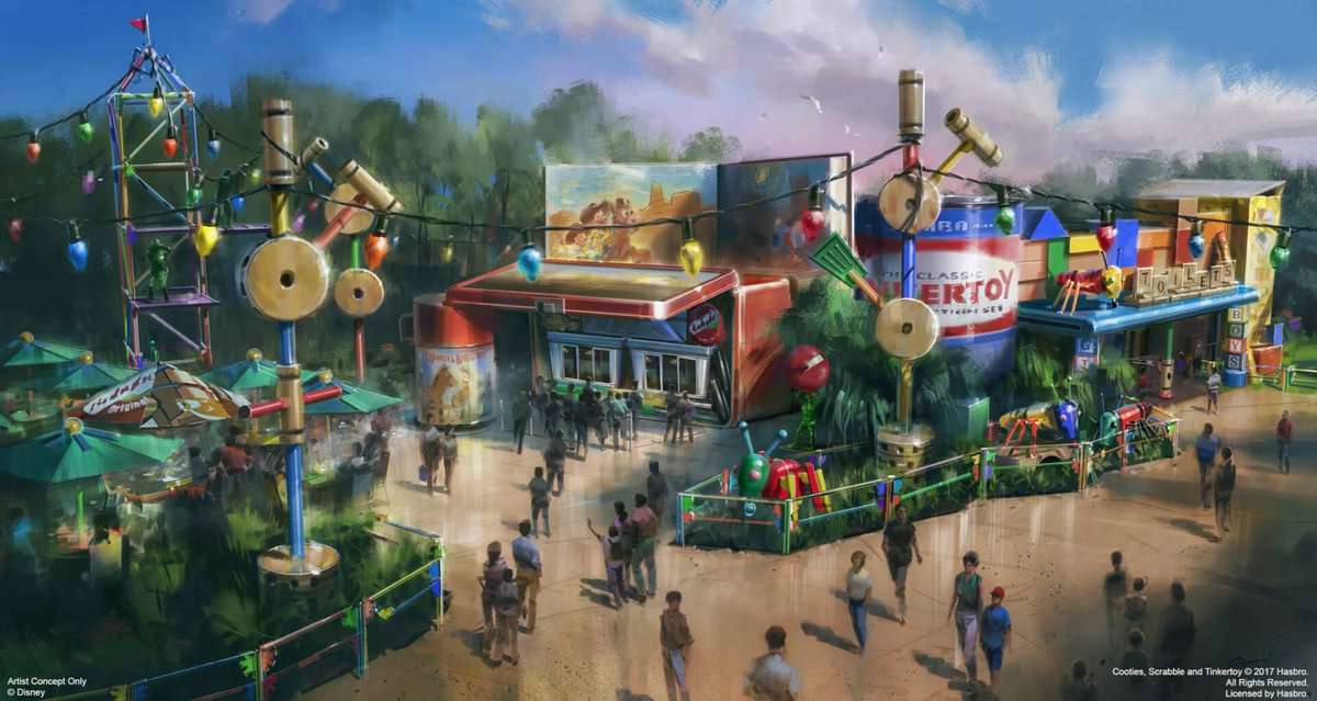 Concept art for Woody's Lunch Box in Toy Story Land at Disney's Hollywood Studios