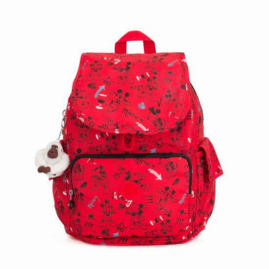 A red backpack