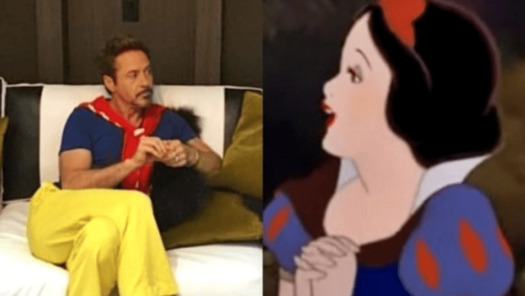 Snow White and a man wearing a snow white costume