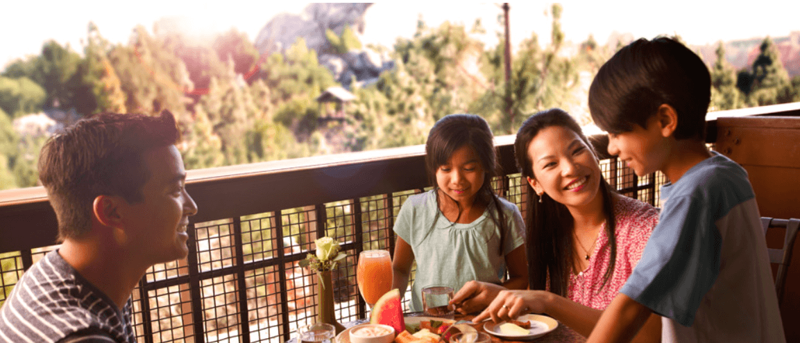 family on grand californian balcony