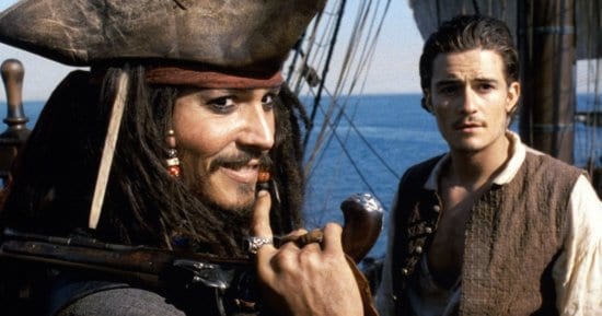 jack sparrow (left) and will turner (right) on the black pearl