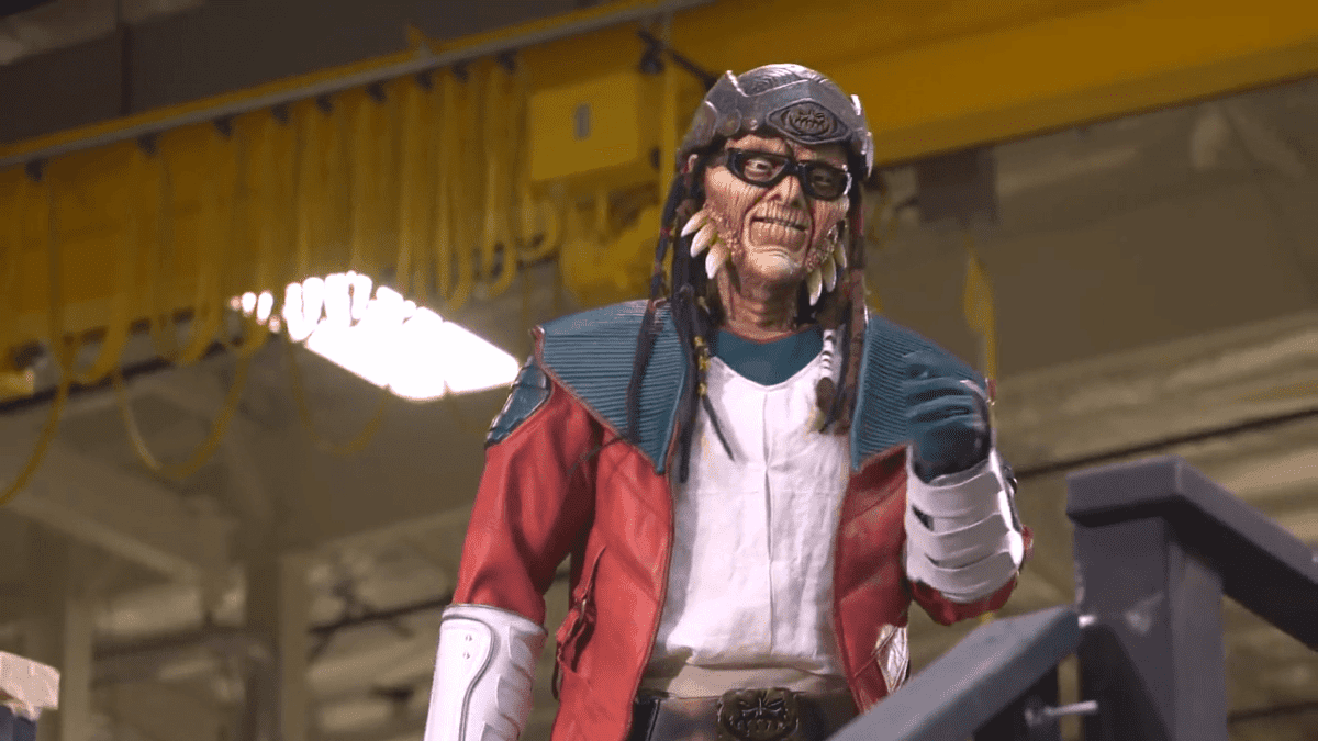 A man wearing a costume