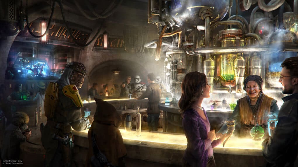 Inside Oga's Cantina at Star Wars: Galaxy's Edge