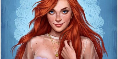 Ariel the Little Mermaid as a modern day Disney Princess version