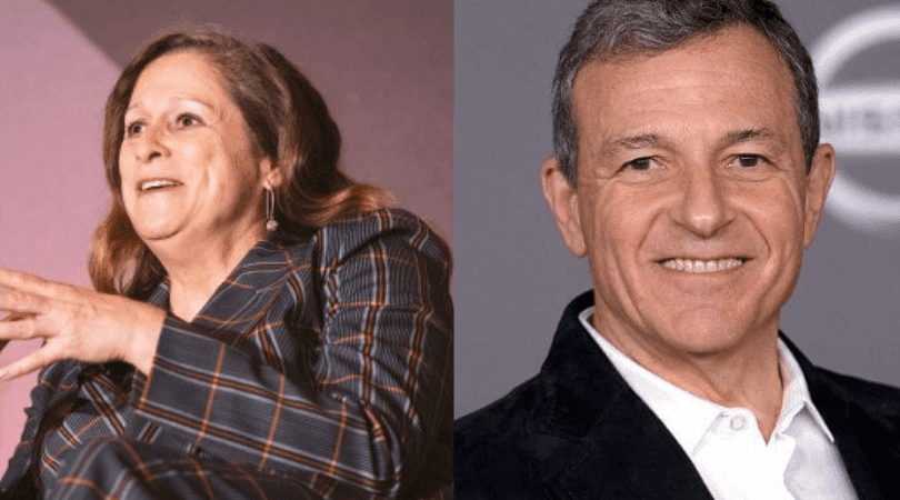 Abigail Disney, Bob Iger smiling for the camera