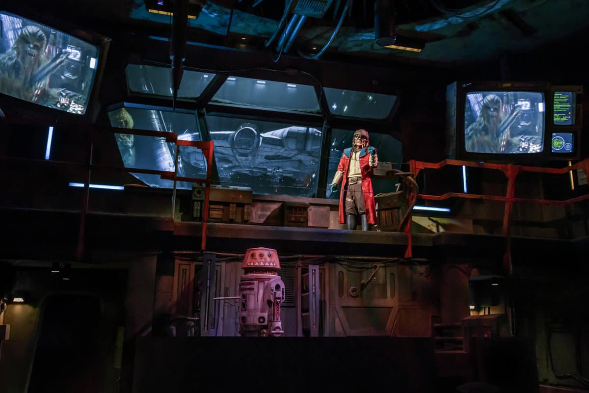 The notorious Weequay pirate, Hondo Ohnaka, gives guests their mission prior to boarding Millennium Falcon: Smugglers Run at Star Wars: GalaxyÕs Edge at Disneyland Park in Anaheim, California, and at Disney's Hollywood Studios in Lake Buena Vista, Florida. (Richard Harbaugh/Disney Parks)