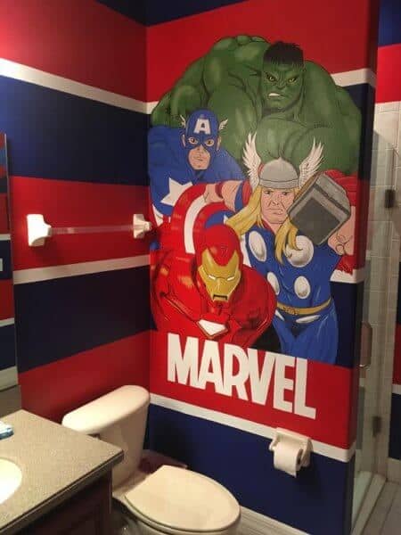 Marvel themed bathroom