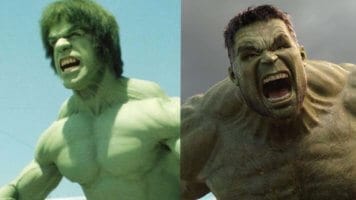 Lou Ferrigno Hulk and Mark Ruffalo Hulk