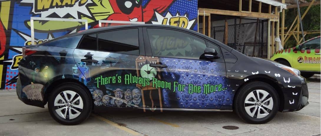 Black car plotted with the phrase "There´s always room for one more..."