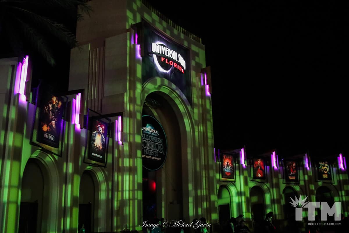 A lit up city at night