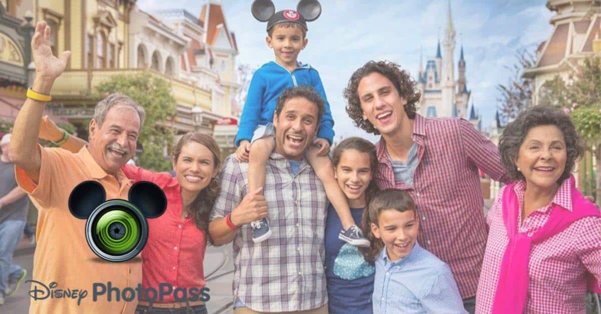 Disney PhotoPass to a family at Main Street