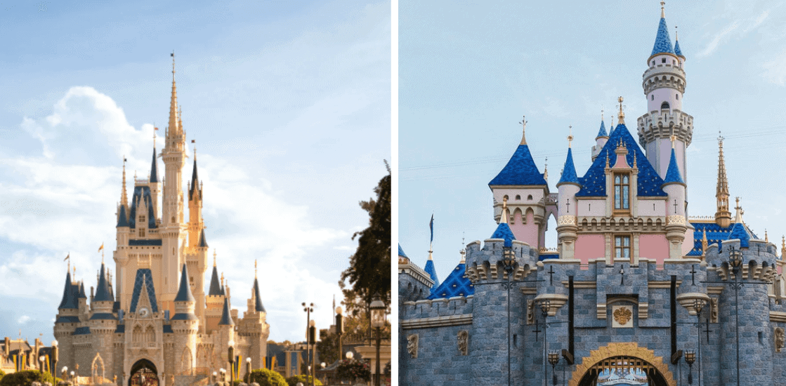 disney world disneyland castles