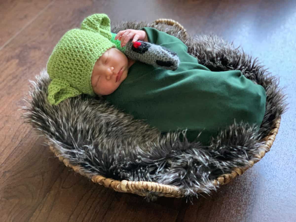 Actual Baby as Baby Yoda