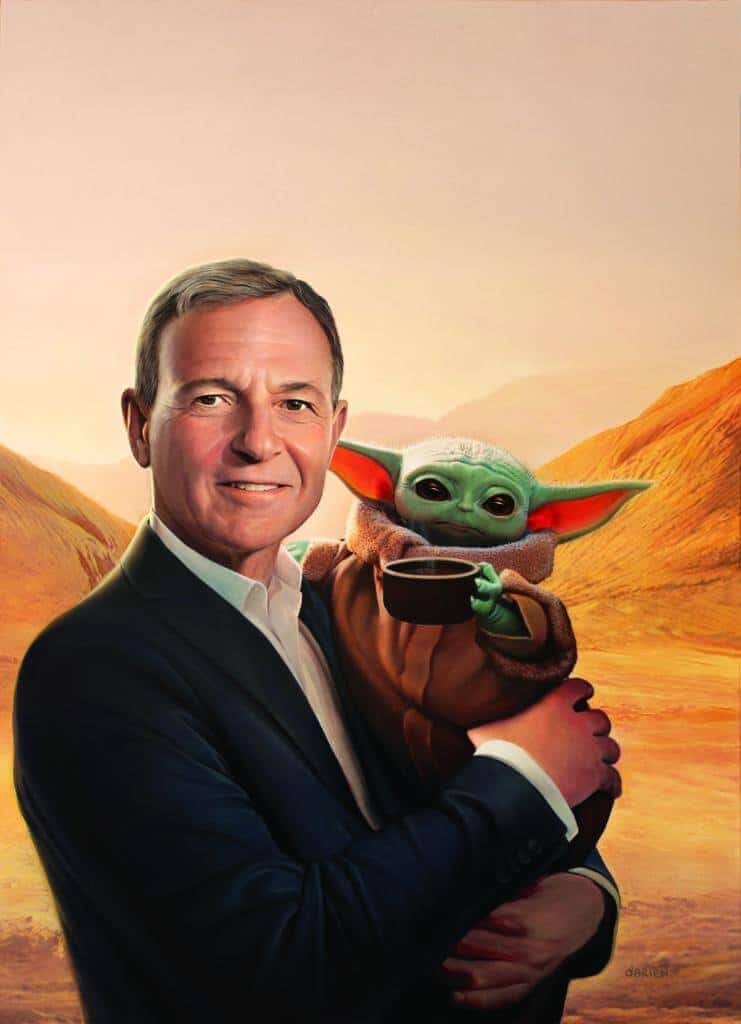 Iger's "Baby Yoda" oil painting from Time Magazine