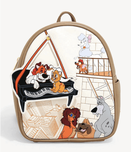 Oliver and Company with swinging piano Loungefly Disney Mini Backpack