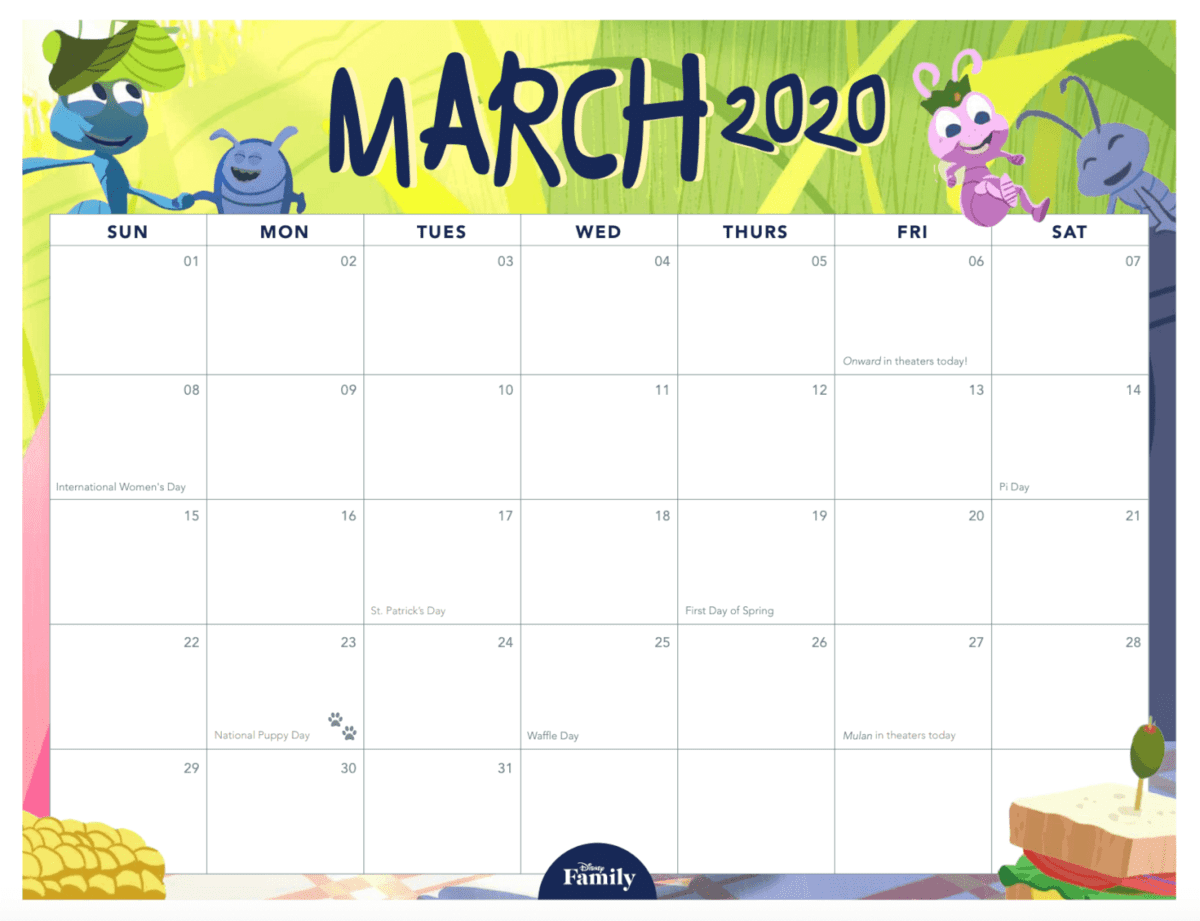 Start The New Year With This Printable 2020 Disney Calendar