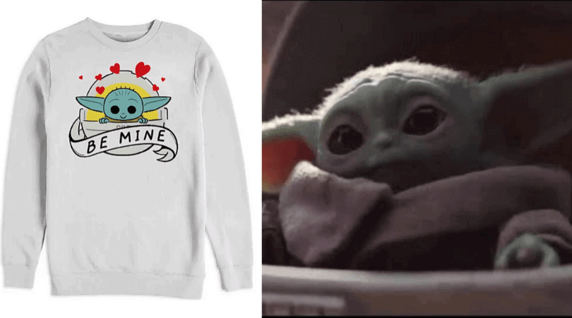 baby yoda valentine's day shirt