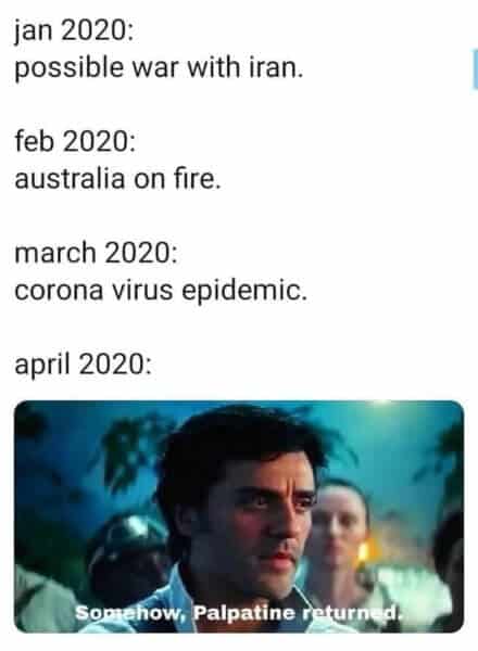 Coronavirus meme showing Oscar Isaac looking away