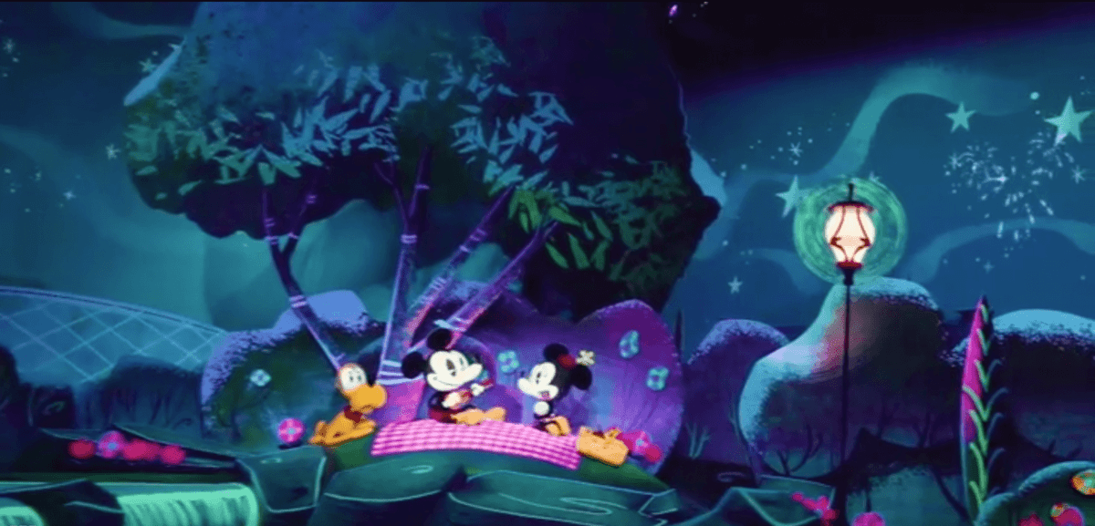 Mickey and Minnie's Runaway Railway picnic scene