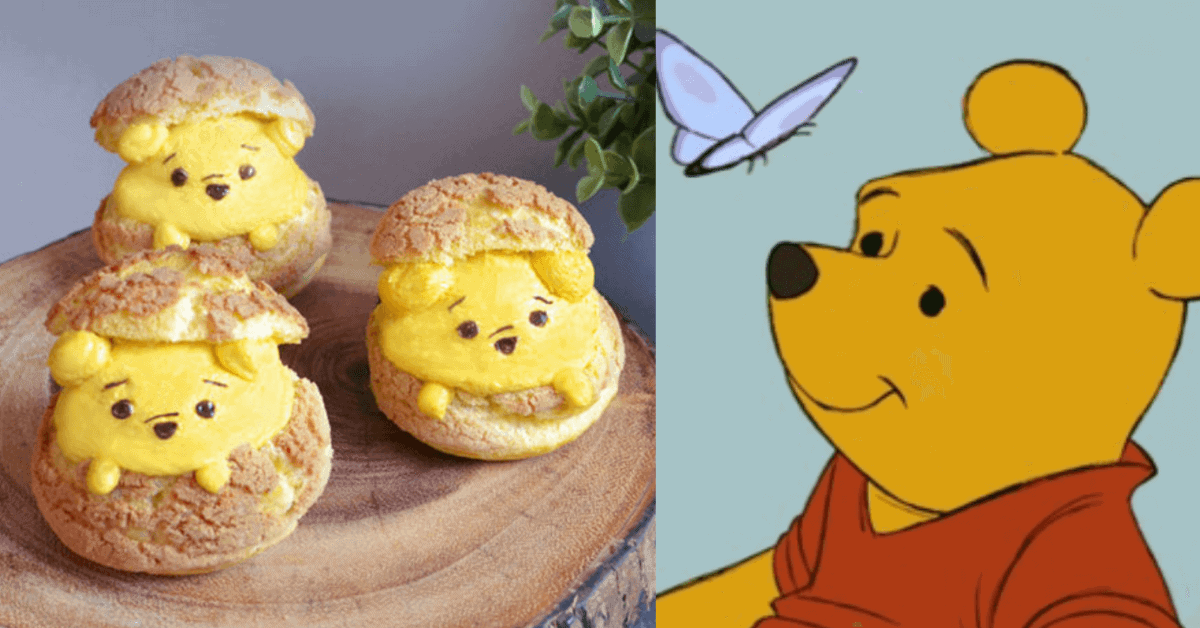 Pooh Cream Puffs(Left), Winnie the Pooh(Right)