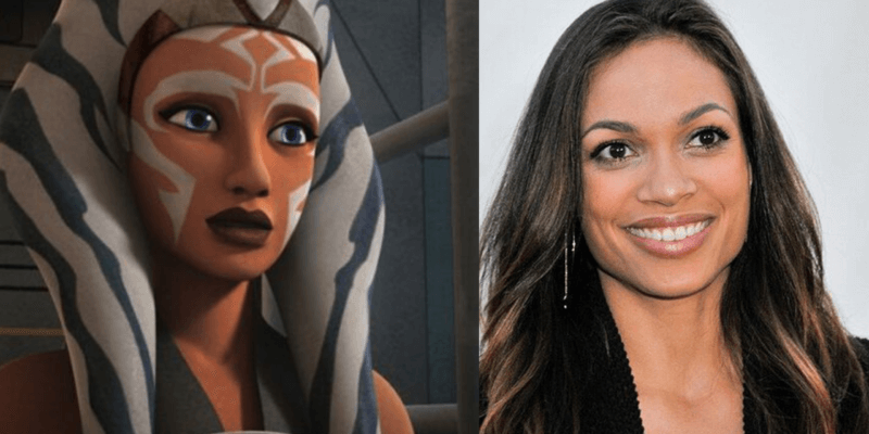 Rosario Dawson and Ahsoka Tano