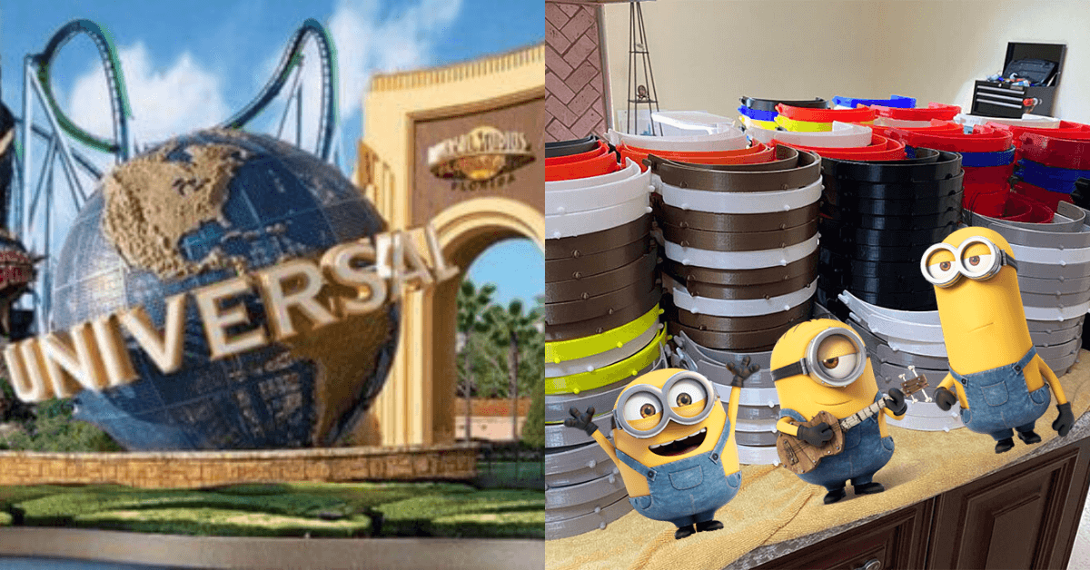 Universal Studios 3-D printing face shields