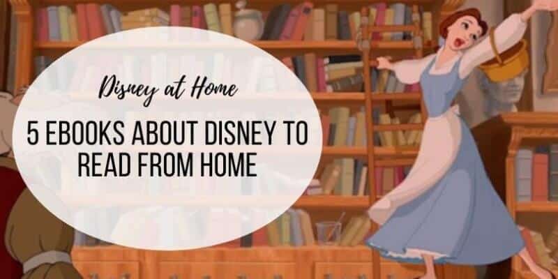 Disney character Belle promoting Ebooks to read from home