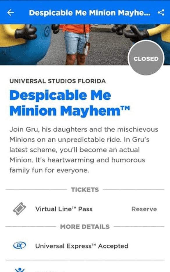 Universal Orlando Ride Virtual Line