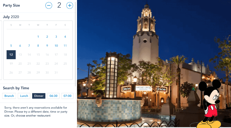Disneyland Dining Reservations Removed