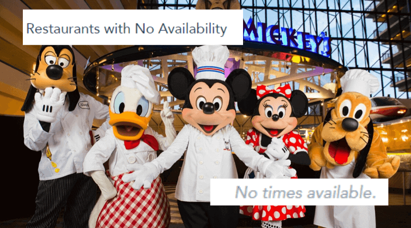 dining reservations unavailable