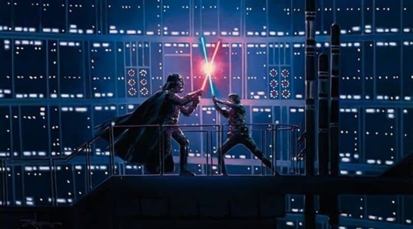 Darth Vader having a Fight with light saber