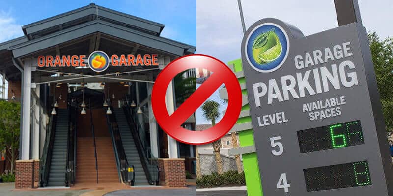 Lime and Orange Parking Garages