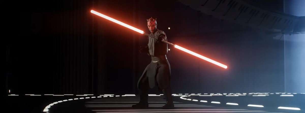 darth maul with red lightsaber