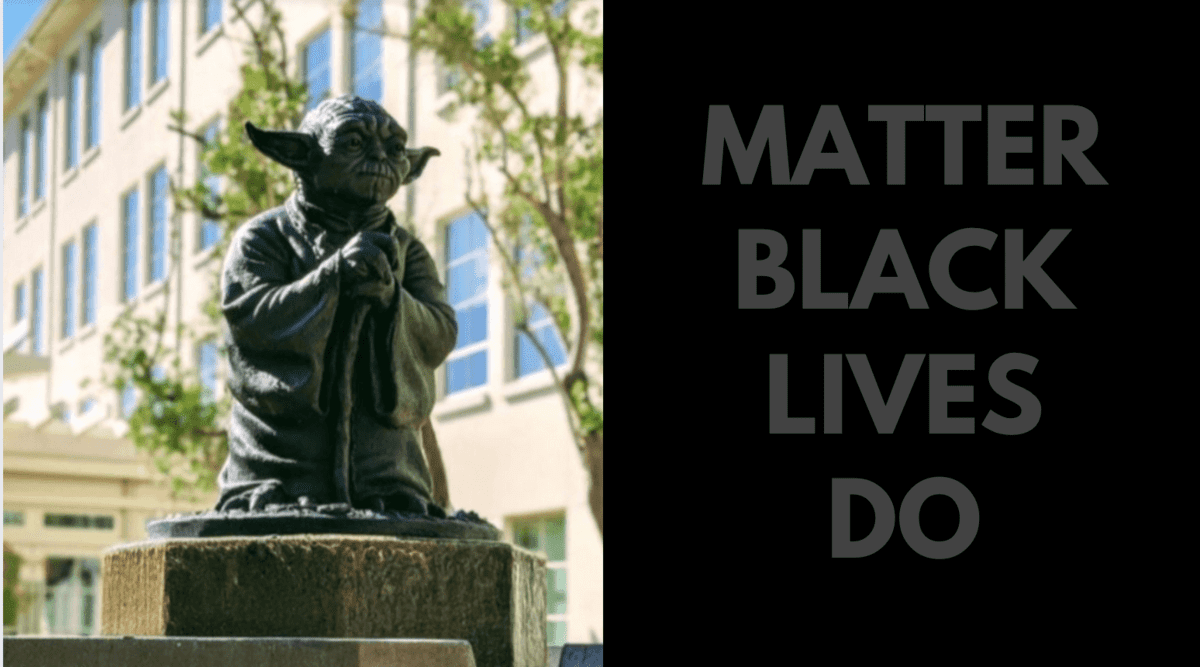 yoda statue black lives matter header