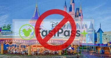 Cinderella Castle with Fastpass logo