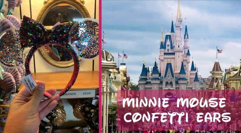 Minnie Mouse EarHead (Left) Minnie Mouse Confetti Ears with Magic Kingdom Castle (Right)
