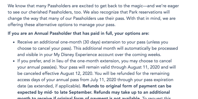 passholder refund options