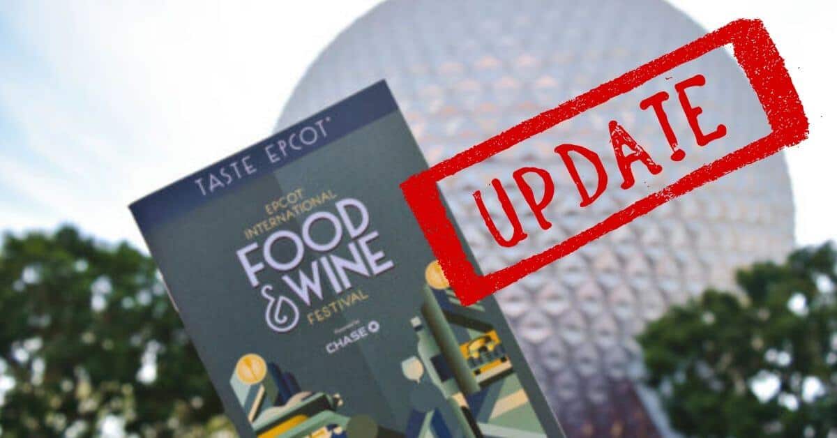 A Photo of Food & Wine Festival Guidebook with EPCOT Background