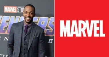 Anthony Mackie wearing a suit and tie