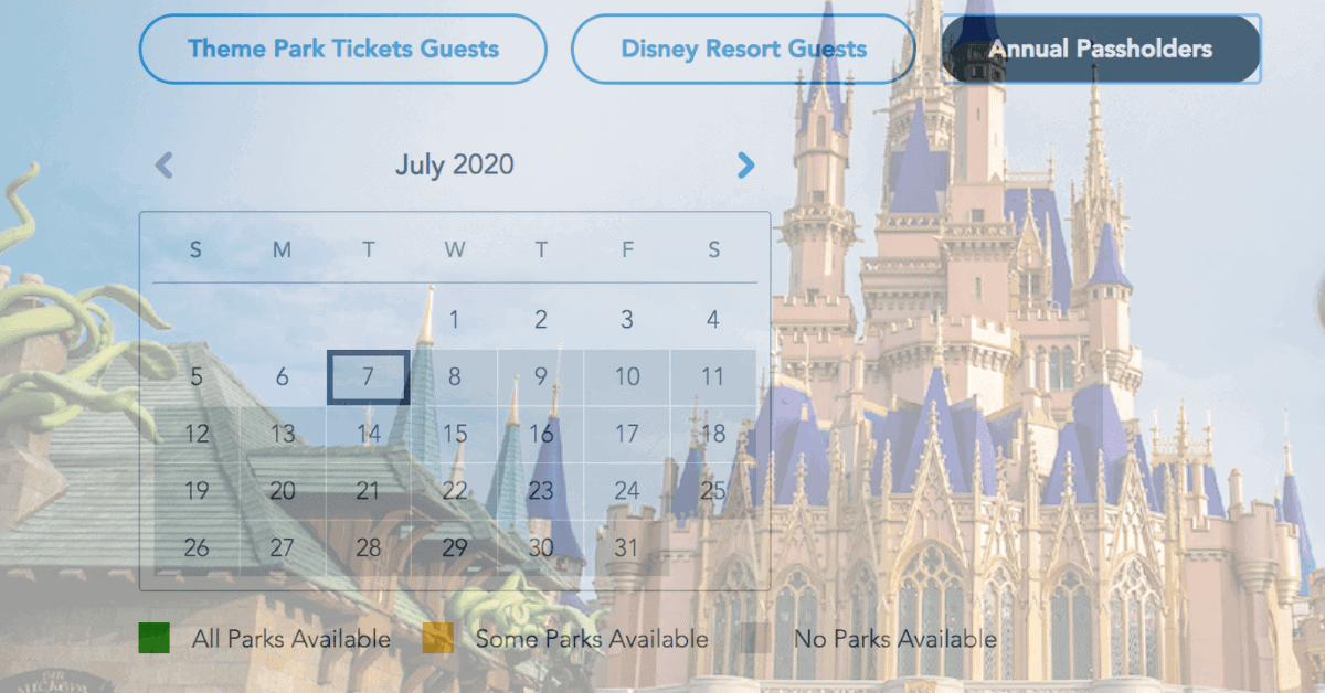 disney park pass booked july