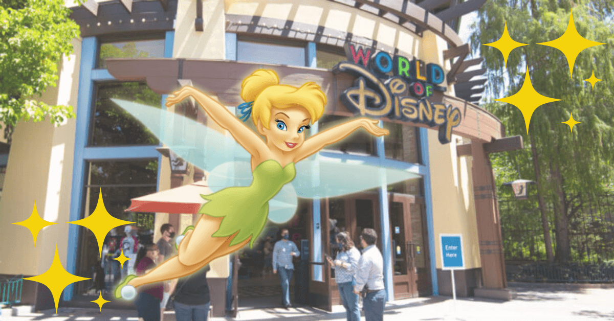 Tinker Bell in from of World of Disney Story