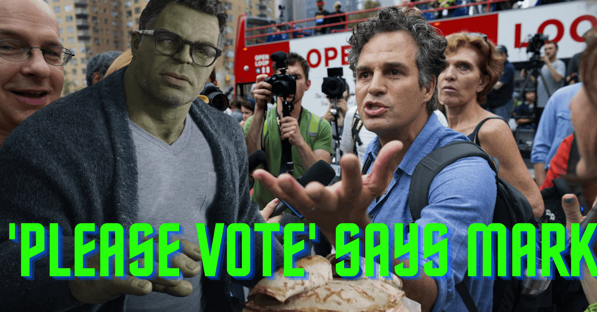 Mark Ruffalo standing in front of a crowd