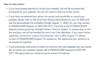 WDW Annual Passholder Cancellation Information