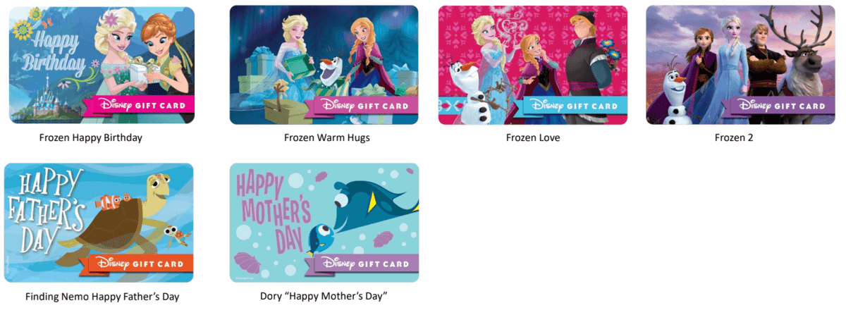 special occasion disney gift cards