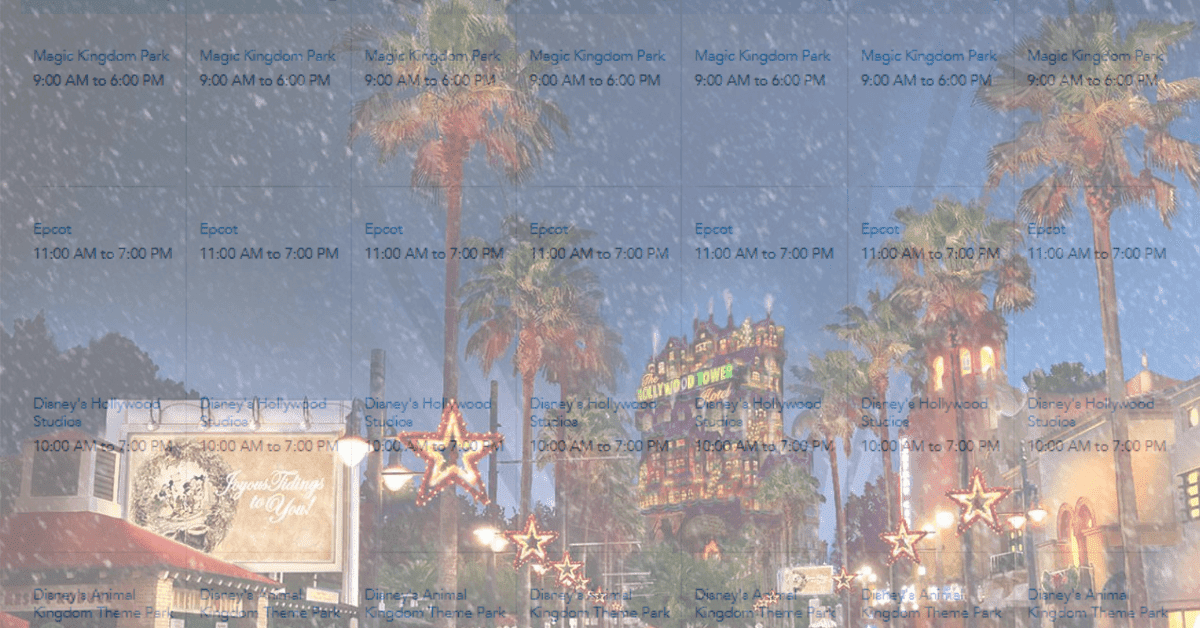 Disney World Calendar