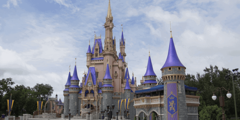 Cinderella Castle paint job in blue