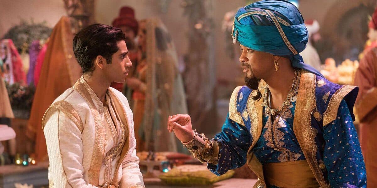 Aladdin (left) with Genie (right)