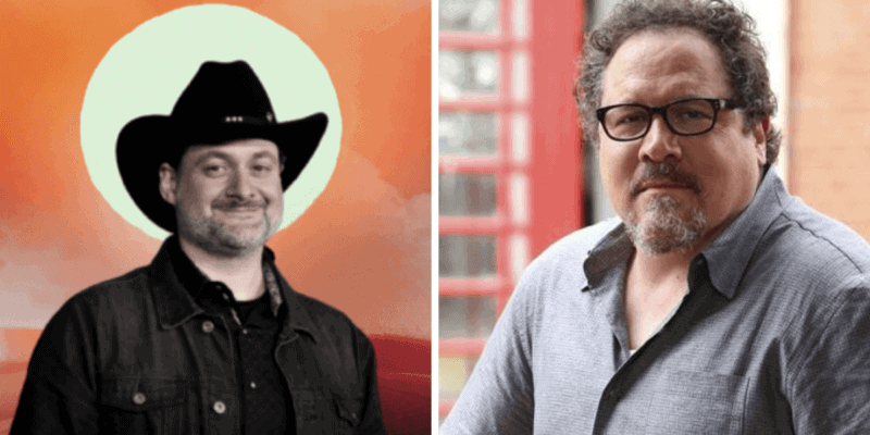 Dave Filoni, Jon Favreau are posing for a picture